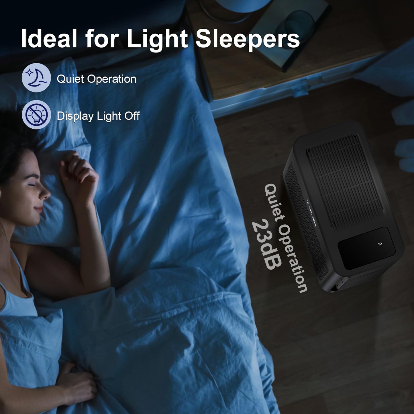 ToLife Air Purifiers for Home Large Room Up to 1095 Ft² with PM 2.5 Display Air Quality Sensor, Auto Mode, Timer, HEPA Air Purifier for Bedroom Filters Smoke, Pollen, Pet Dander, Allergies, Black
