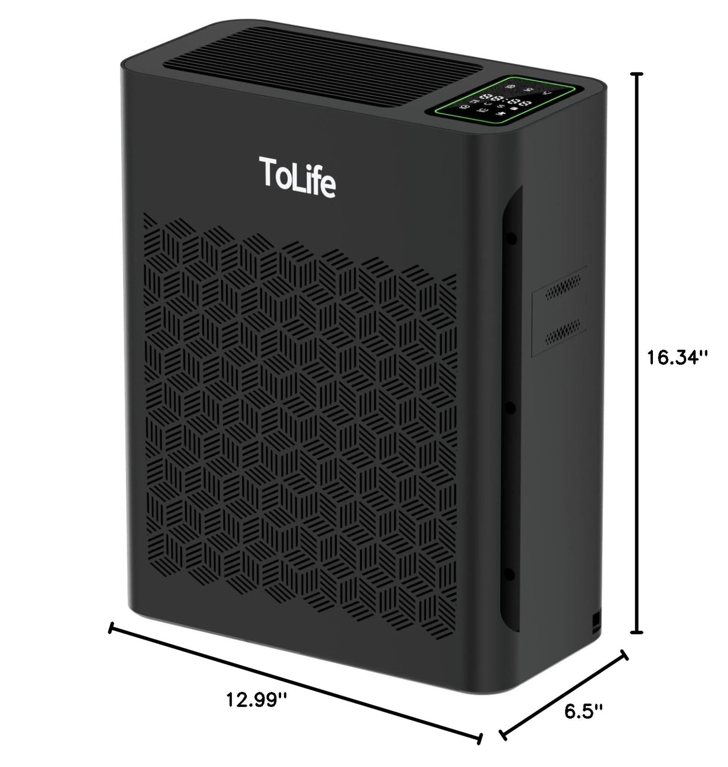 ToLife Air Purifiers for Home Large Room Up to 1095 Ft² with PM 2.5 Display Air Quality Sensor, Auto Mode, Timer, HEPA Air Purifier for Bedroom Filters Smoke, Pollen, Pet Dander, Allergies, Black